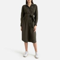 Robe chemisier à manches longues Kaki Tommy Hilfiger