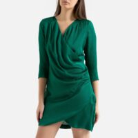 Robe courte à manches longues CYBIL Imprimé Vert Suncoo