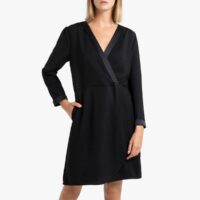 Robe courte à manches longues VERSAILLES Noir TOUPY