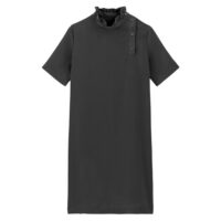 Robe courte droite col montant manches courtes Noir;Noisette LA REDOUTE COLLECTIONS