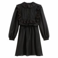 Robe courte volantée manches longues Noir LA REDOUTE COLLECTIONS