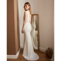 Robe de mariée longue sans manches avec traîne Ecru BALZAC PARIS X LA REDOUTE COLLECTIONS