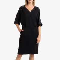 Robe droite à manches 3/4 VAMPAS Noir TOUPY