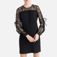 Robe droite courte à manches longues Noir LIU JO