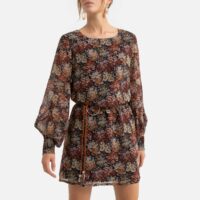 Robe droite imprimée Noir-Rouge-Blanc MOLLY BRACKEN