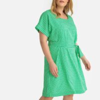 Robe droite imprimée mi-longue Imprimé Vert CASTALUNA