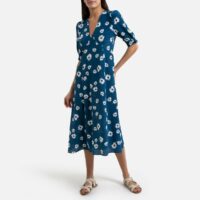 Robe en soie imprimée CLASH Imprimé Bleu TOUPY