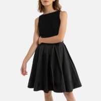 Robe en taffetas Noir Lauren Ralph Lauren