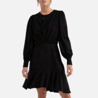 Robe évasée à manches longues Noir Suncoo