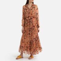 Robe imprimée longue en voile CERASI Imprimé Fleuri MES DEMOISELLES