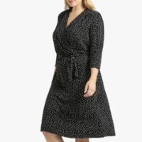 Robe imprimée pois en maille jersey Imprimé Pois Fond Noir LA REDOUTE COLLECTIONS PLUS