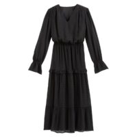 Robe longue col V manches longues Noir LA REDOUTE COLLECTIONS