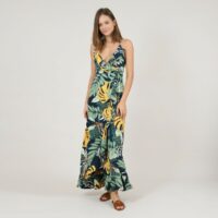 Robe longue imprimé tropical