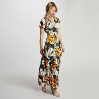 Robe longue imprimé tropical