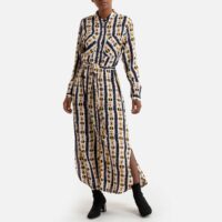 Robe longue imprimée à manches longues Multicolore FRNCH