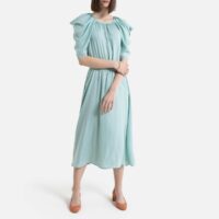 Robe manches aux coudes en satin Vert D'Eau;Noir LA REDOUTE COLLECTIONS