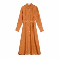 Robe mi-longue à manches longues ADELICIA Ocre FRNCH