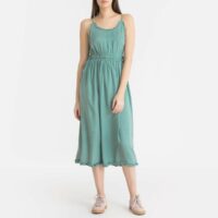 Robe mi-longue évasée Bleu Maison Scotch