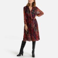 Robe mi-longue motif cachemire