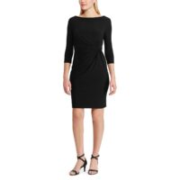 Robe moulante mi-longue à manches 3/4 Noir Lauren Ralph Lauren