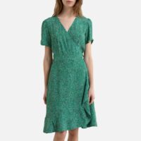 Robe portefeuille à manches courtes PERRINE Vert LA BRAND BOUTIQUE COLLECTION