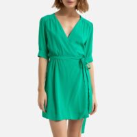 Robe portefeuille courte Vert SEE U SOON