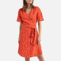 Robe portefeuille courte imprimée fleurs Imprimé Floral Rouge LA REDOUTE COLLECTIONS