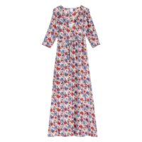 Robe portefeuille imprimée longue MARIE LOUISE Bleu;Multicolore PETITE MENDIGOTE