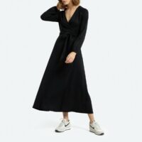 Robe portefeuille longue en Lyocell Noir LA REDOUTE COLLECTIONS