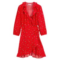 Robe portefeuille manches 3/4 imprimée Imprimé Rouge LA REDOUTE COLLECTIONS