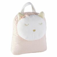 Sac à dos chat en coton blanc