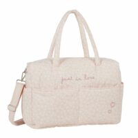 Sac à langer en coton rose et blanc à motifs Maisons du Monde