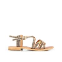 Sandales cuir Hapax Beige Serpent LES TROPEZIENNES PAR M BELARBI