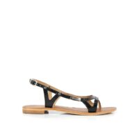 Sandales cuir Isatis Noir Serpent LES TROPEZIENNES PAR M BELARBI