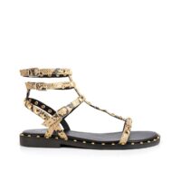 Sandales cuir spartiates Cassie Beige Serpent LES TROPEZIENNES PAR M BELARBI