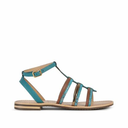 Sandales en cuir Sozy Marron/Turquoise Geox
