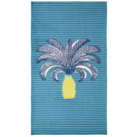 Serviette de plage en coton bleu à motifs 90x180 Maisons du Monde