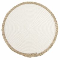 Set de table blanc et bordures en fibre végétale Maisons du Monde