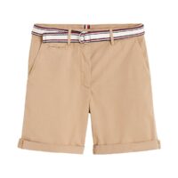 Short à ceinture rayé Beige Tommy Hilfiger