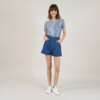 Short à revers avec ceinture et deux poches Bleu MOLLY BRACKEN