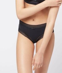 Shorty en microfibre bords dentelle OVE  - Noir - Femme - Etam