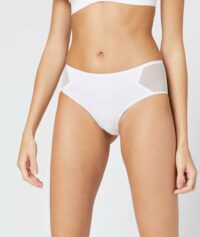Shorty en microfibre et tulle - PURE MESH  - Ecru - Femme - Etam