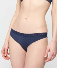 Slip en microfibre et dentelle - CHERIE CHERIE  - Gris - Femme - Etam