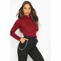 Sous-pull     col roulé manches longues Fruits Rouges;Rouille;Lie De Vin;Camel;Noir;Blanc;Marine;Kaki;Anthracite;Gris BOOHOO