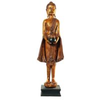 Statue Bouddha debout en résine dorée H 142 cm Maisons du Monde