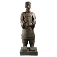 Statue Guerrier de Xian en fibre d'argile marron H 124 cm Maisons du Monde