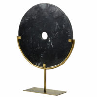 Statue cercle en marbre noir et métal doré H56 Maisons du Monde