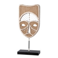 Statue masque en corde et métal beige et noir H34 Maisons du Monde