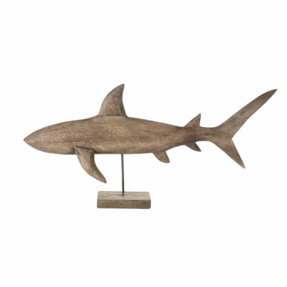 Statue requin en manguier et métal noir L83 Maisons du Monde
