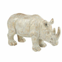 Statue rhinocéros grise et dorée H53 Maisons du Monde